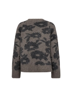 Freequent Jaquard pullover Morel mel w.med.grey melange