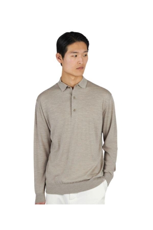 Paul and Shark Superfine merino wool polo 226 Light brown