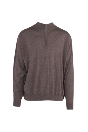 Paul and Shark Superfine merino wool  half zip 812 Dark brown