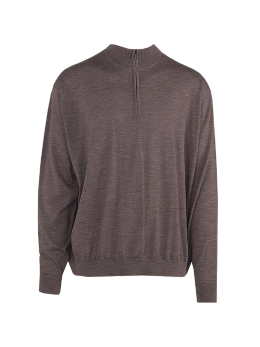 Paul and Shark Superfine merino wool  half zip 812 Dark brown