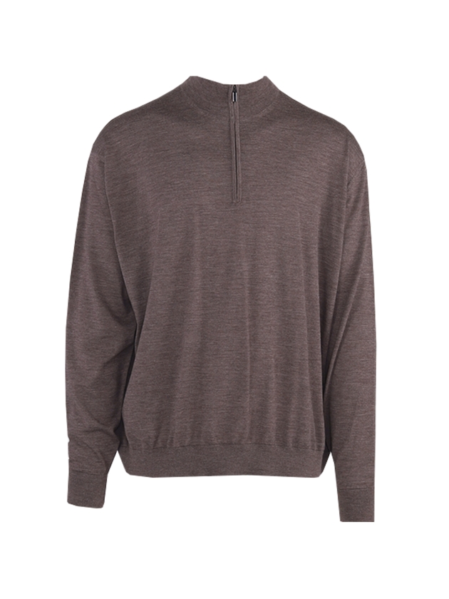 Paul and Shark Superfine merino wool  half zip 812 Dark brown