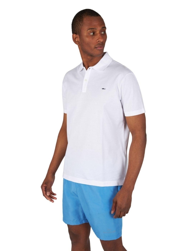 Paul and Shark Double cotton pique polo 010 White