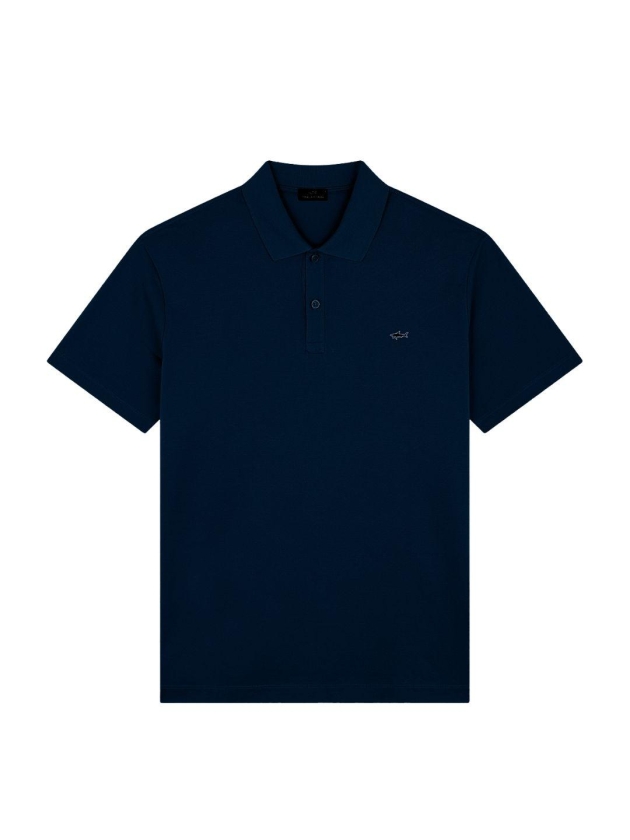 Paul and Shark Double cotton pique polo 013 Dark blue