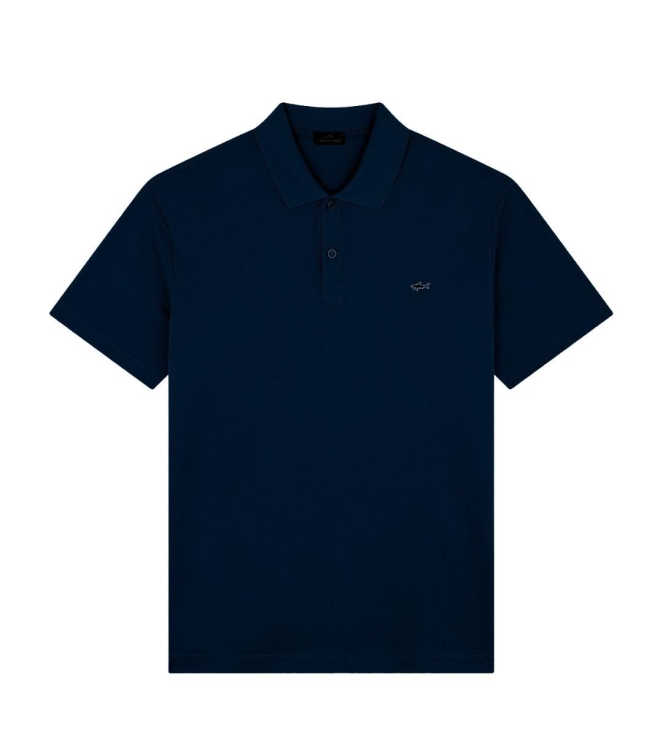 Paul and Shark Double cotton pique polo 013 Dark blue