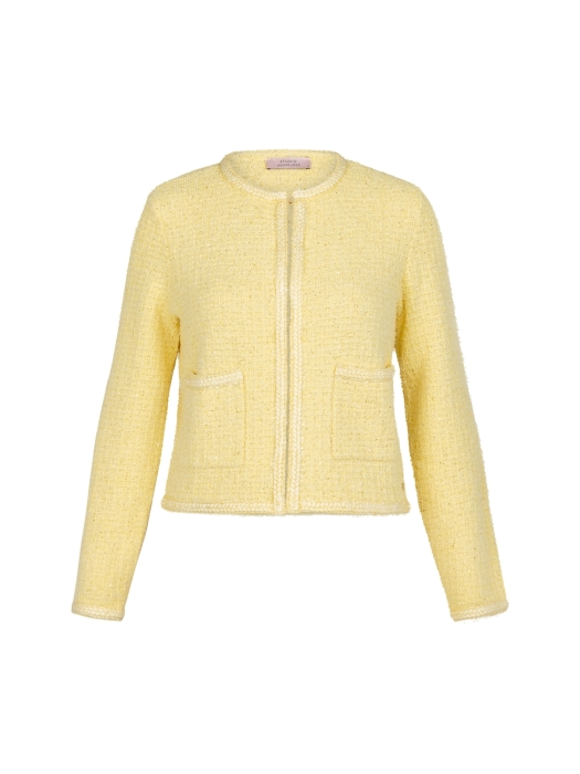 Studio Anneloes Xana tweed cardigan 2100 butter yellow