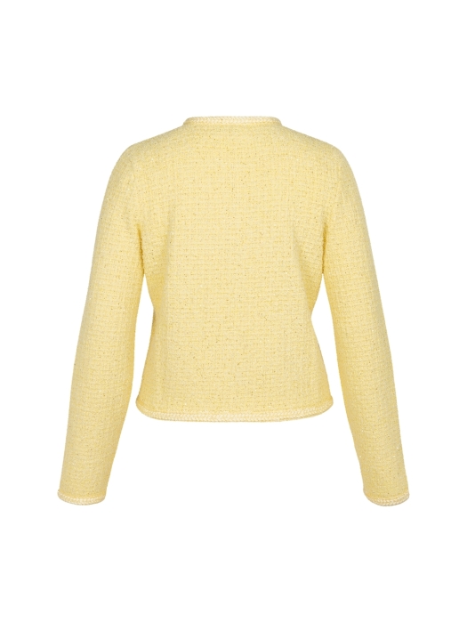 Studio Anneloes Xana tweed cardigan 2100 butter yellow