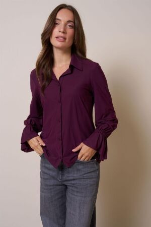 Studio Anneloes Duna ruffle blouse 3800 blackberry