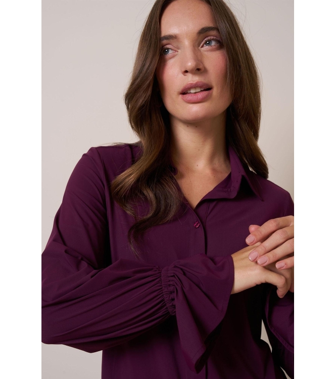 Studio Anneloes Duna ruffle blouse 3800 blackberry