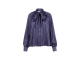 Studio Anneloes Lorina satin bow blouse 6945 dark blue/ vintage berry