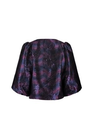 Studio Anneloes Eliza wave jacquard top 6945 dark blue/ vintage berry
