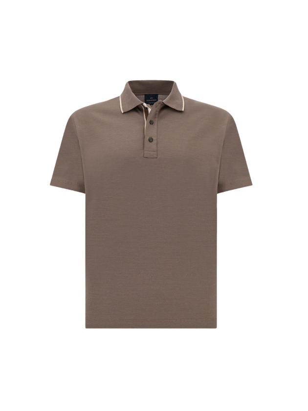 Paul and Shark Aqua coll fine pique polo 323 Brown