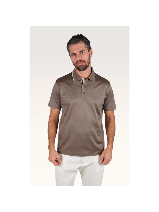Paul and Shark Aqua coll fine pique polo 323 Brown