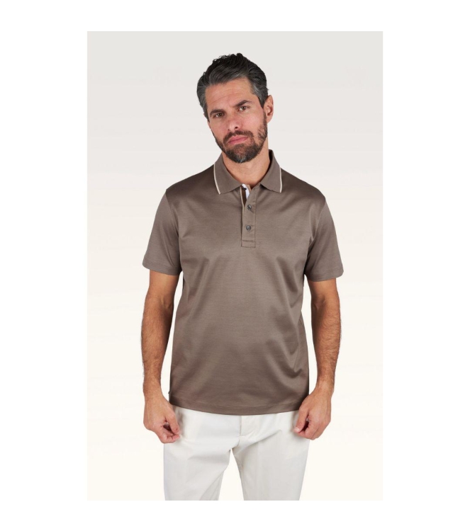 Paul and Shark Aqua coll fine pique polo 323 Brown