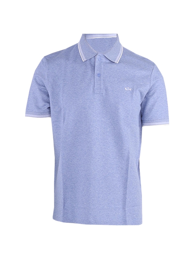 Paul and Shark Jaspe cotton pique polo 991 Light bleu