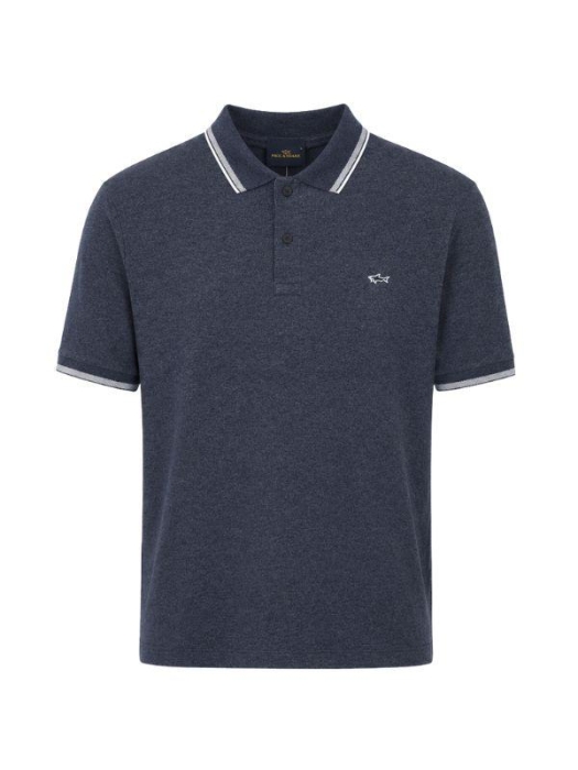 Paul and Shark Jaspe cotton pique polo 653 Dark blue