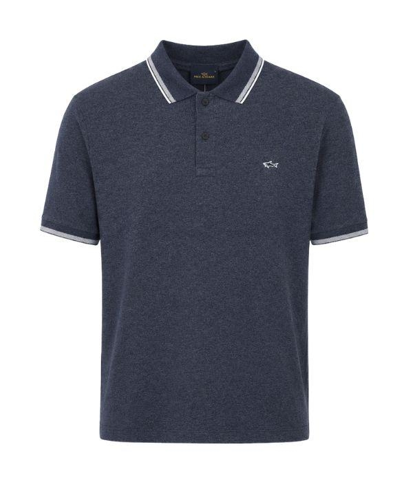 Paul and Shark Jaspe cotton pique polo 653 Dark blue