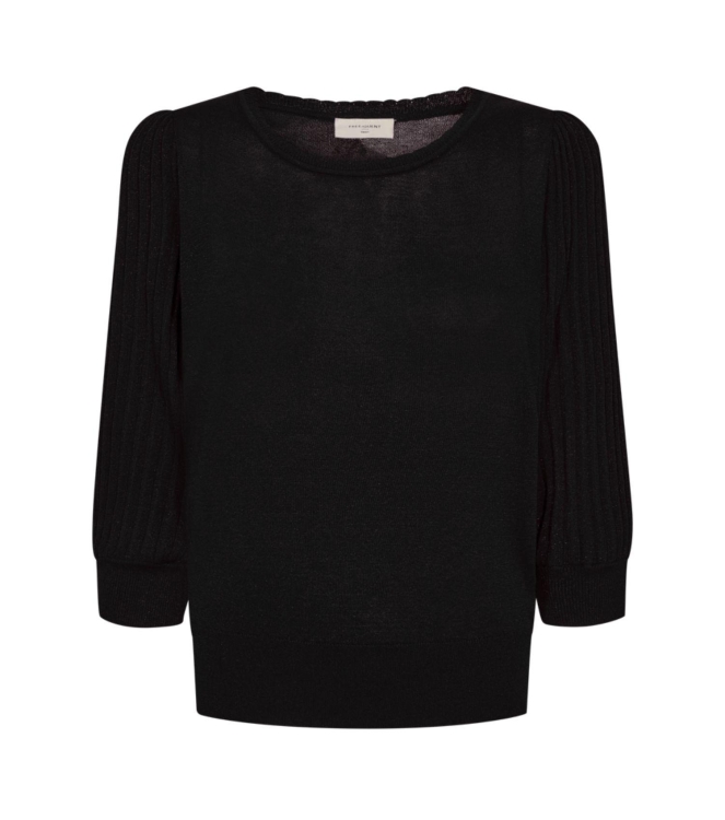 Freequent Puff sleeve w. metallic thread 1000 Black