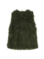Freequent Faux fur, pockets Kombu Green