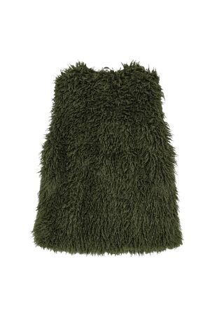 Freequent Faux fur, pockets Kombu Green