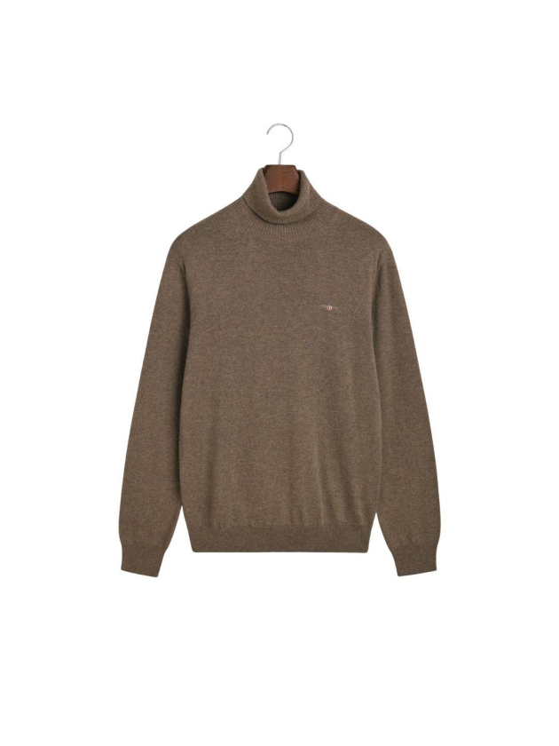 Gant Cotton Wool Turtleneck Sweater 294 dk hazelnut melange
