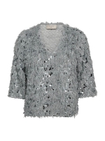 Freequent jersey w. sequin end feather yarn High rise w. silver