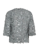 Freequent jersey w. sequin end feather yarn High rise w. silver