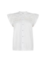 Tramontana Short-Sleeve Blouse Lace Tapes 00100 Off white