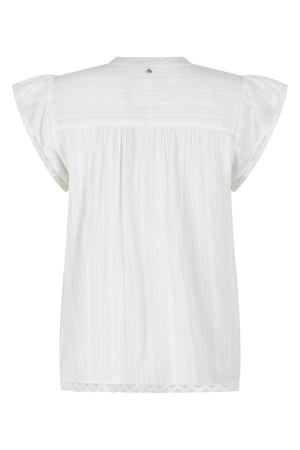 Tramontana Short-Sleeve Blouse Lace Tapes 00100 Off white