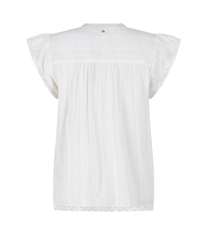 Tramontana Short-Sleeve Blouse Lace Tapes 00100 Off white