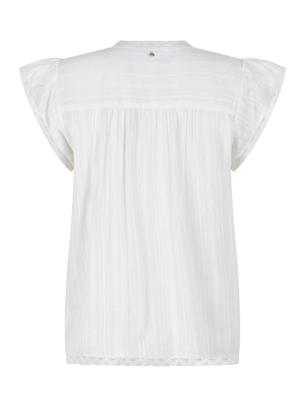 Tramontana Short-Sleeve Blouse Lace Tapes 00100 Off white