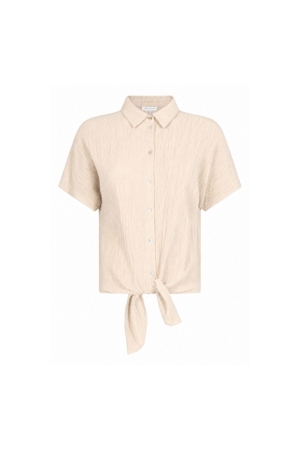 Tramontana Puckered Short-Sleeve Blouse 0067801 Stone melange