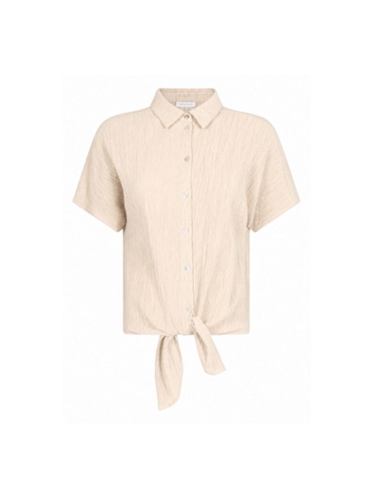 Tramontana Puckered Short-Sleeve Blouse 0067801 Stone melange