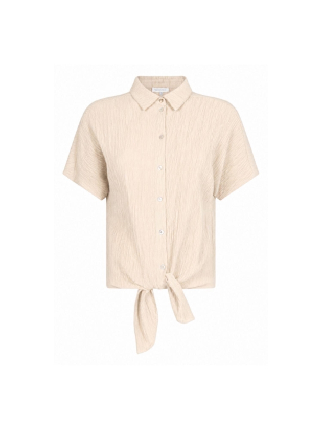 Tramontana Puckered Short-Sleeve Blouse 0067801 Stone melange