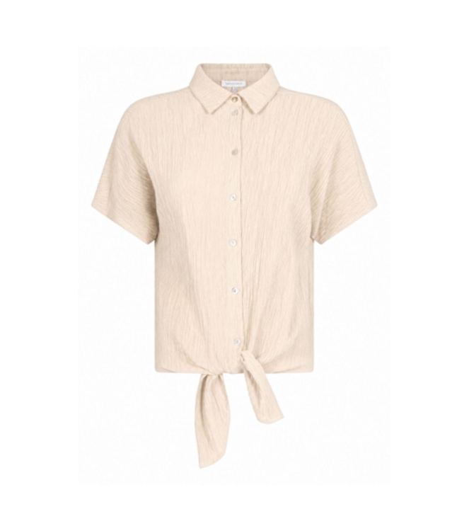 Tramontana Puckered Short-Sleeve Blouse 0067801 Stone melange