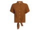 Tramontana Puckered Short-Sleeve Blouse 008135 Kombucha