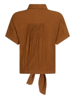 Tramontana Puckered Short-Sleeve Blouse 008135 Kombucha