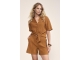 Tramontana Puckered Short-Sleeve Blouse 008135 Kombucha