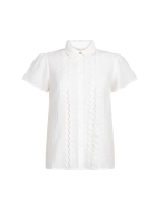 Tramontana Short-Sleeve Blouse Lace Tapes 001100 Off white