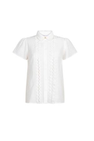 Tramontana Short-Sleeve Blouse Lace Tapes 001100 Off white