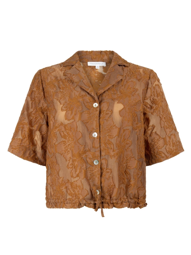 Tramontana Short-Sleeve Blouse Drawcord 008135 Kombucha