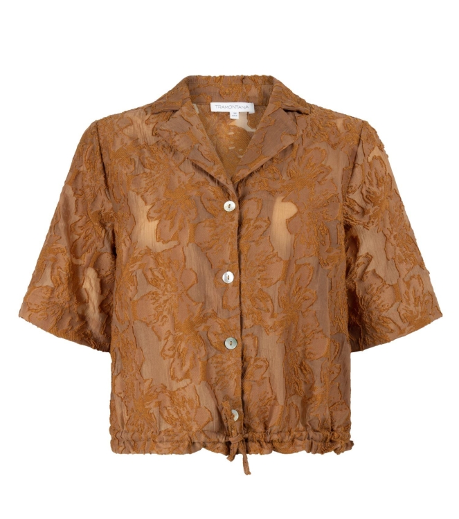 Tramontana Short-Sleeve Blouse Drawcord 008135 Kombucha