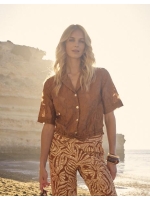 Tramontana Short-Sleeve Blouse Drawcord 008135 Kombucha