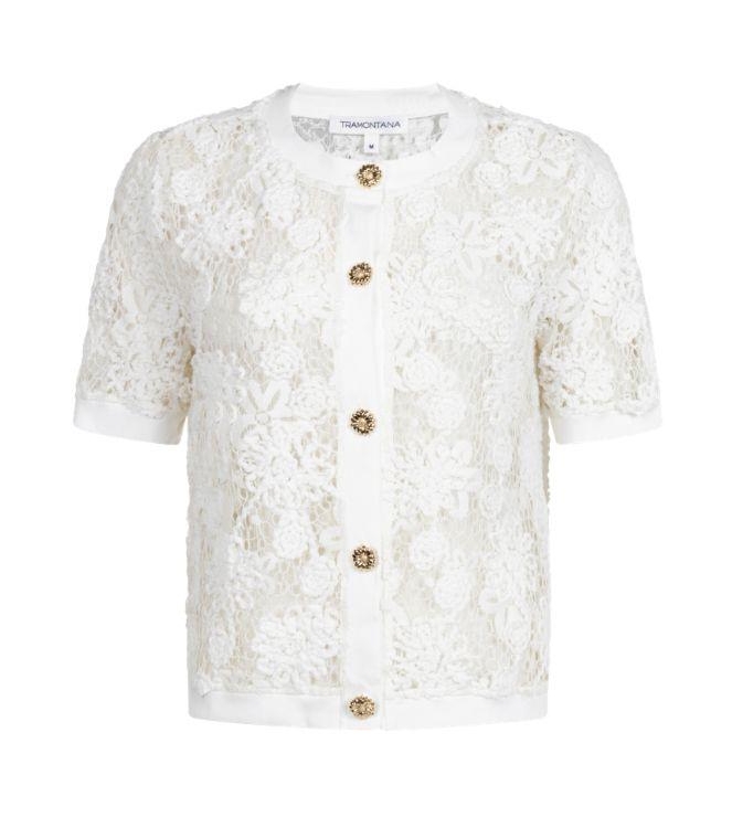 Tramontana Fancy Lace Cardigan 001100 Off white