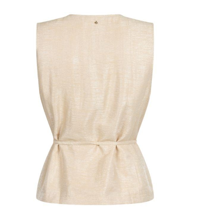 Tramontana Shimmer Waistcoat Flower Belt 001225 Pebble