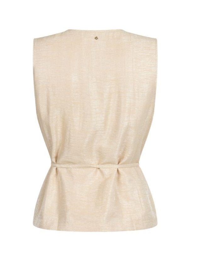 Tramontana Shimmer Waistcoat Flower Belt 001225 Pebble