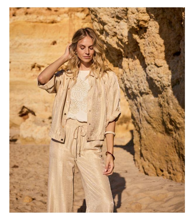 Tramontana Shimmer Roll-Up Sleeve Jacket 001225 Pebble