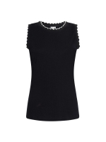 Tramontana Contrast Scallop-Neck Singlet 009000 Black