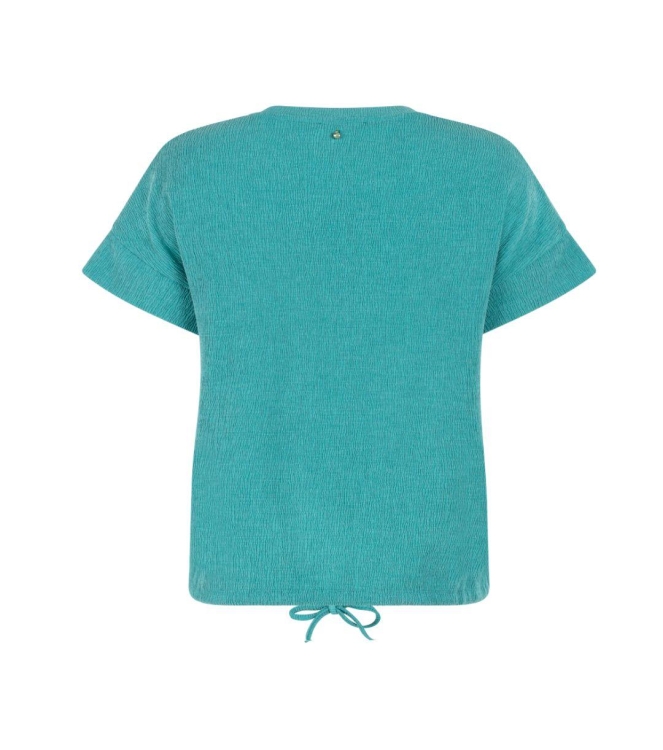 Tramontana Crinkled Short-Sleeve Top 005835 Deep aqua blue