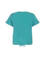 Tramontana Crinkled Short-Sleeve Top 005835 Deep aqua blue