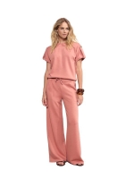 Tramontana Wide-Leg Trousers Self-Fabric Belt 004275 Dusty rose